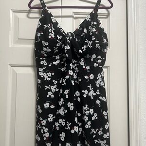 SHEIN Black Floral One Piece Swimsuit